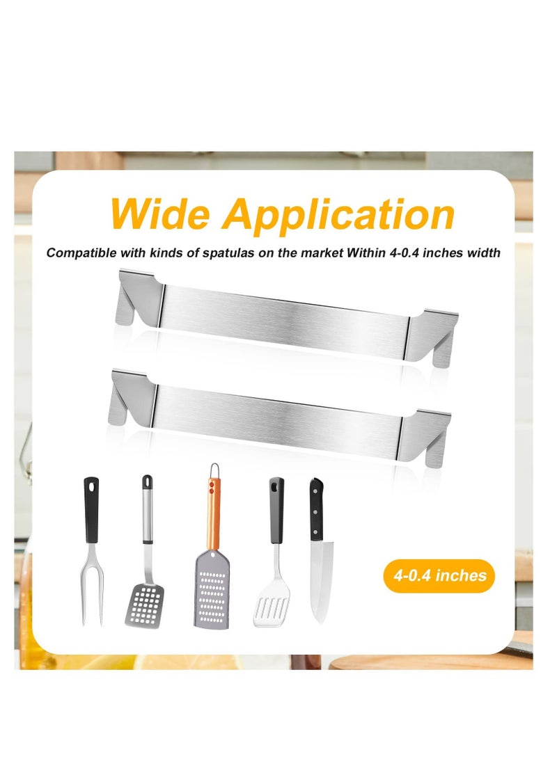 KASTWAVE حامل ملعقة شواية 2 قطعة، رف أدوات الشواء المصنوع من الفولاذ المقاوم للصدأ، ملحقات شواية النزهة في الهواء الطلق، مناسبة لشواية بلاكستون، رويال جوميت، كامب شيف - Image 3