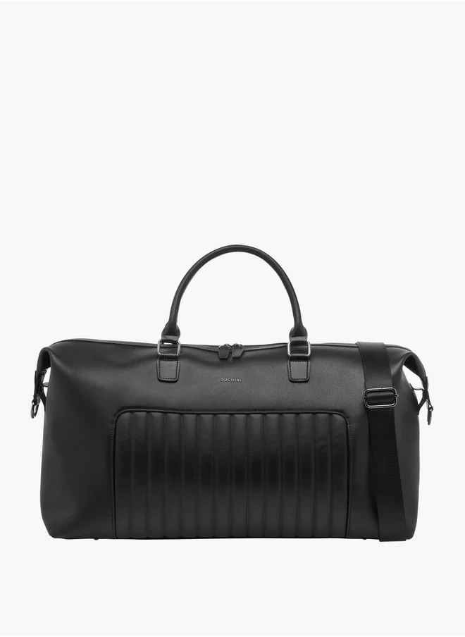 دوتشيني Duchini Textured Duffle Bag with Detachable Strap and Zip Closure