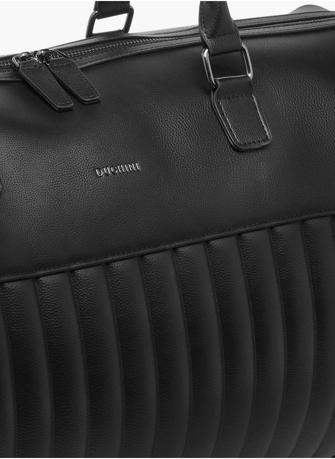 DUCHINI Duchini Textured Duffle Bag with Detachable Strap and Zip Closure  - Image 4