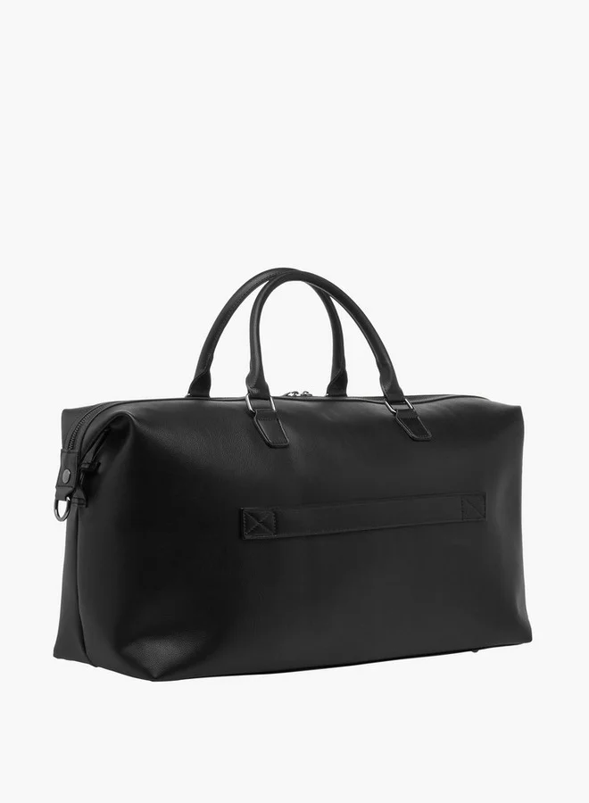DUCHINI Duchini Textured Duffle Bag with Detachable Strap and Zip Closure