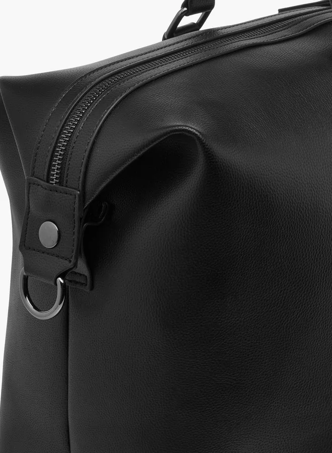 DUCHINI Duchini Textured Duffle Bag with Detachable Strap and Zip Closure