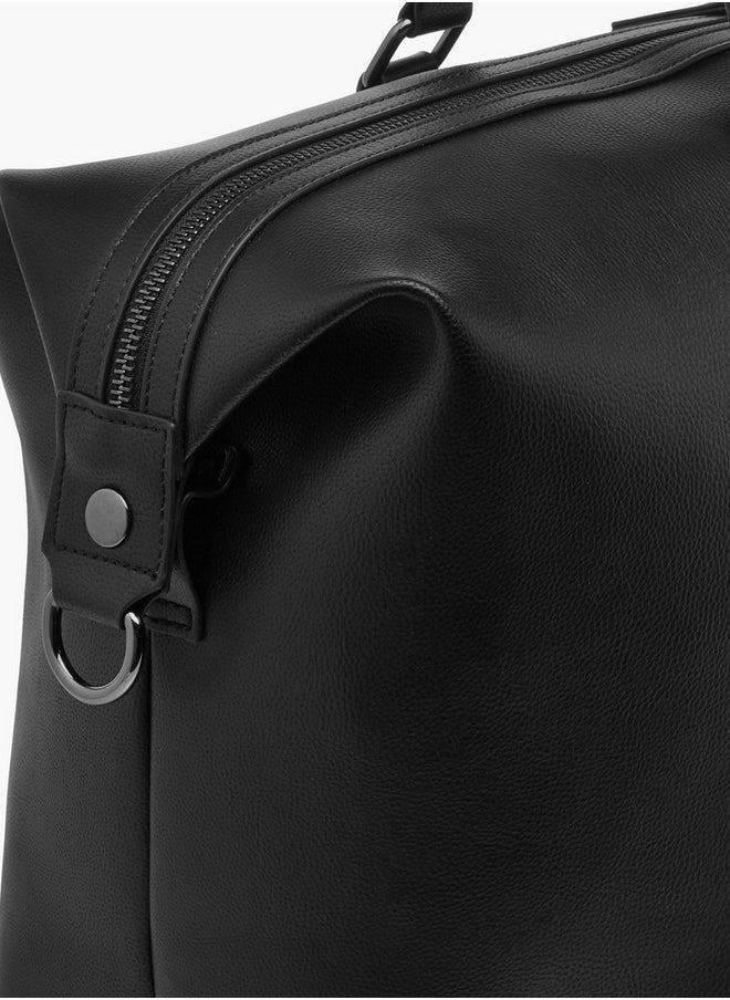 DUCHINI Duchini Textured Duffle Bag with Detachable Strap and Zip Closure  - Image 5