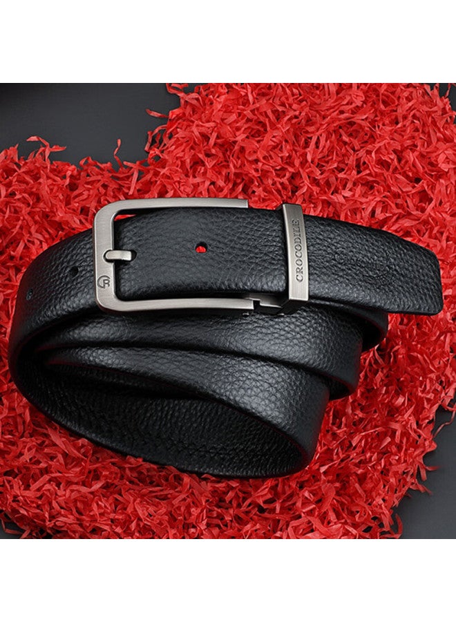 Crocodile New Year Gift, Top-grain Leather Youth Belt With Pin Buckle, Fashionable Men's Waistband, Birthday Present For Me - Image 2