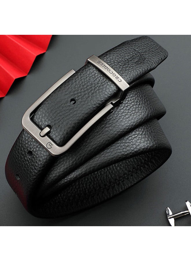 Crocodile New Year Gift, Top-grain Leather Youth Belt With Pin Buckle, Fashionable Men's Waistband, Birthday Present For Me - Image 4