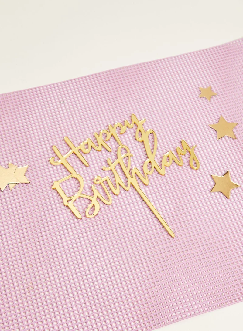 Talking Tables Rose, Gold Acrylic Happy Birthday Cake Topper