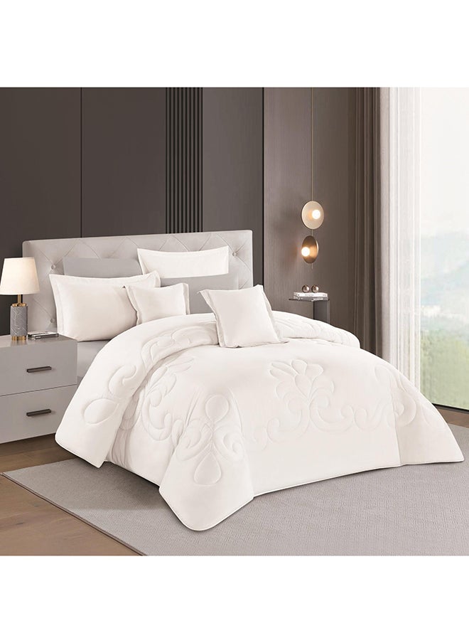 Stargold Duvet Cover Set 8 Pieces Comforter Set with Bed Skirt Quilt Cover Fitted Sheet Pillow Cover Comforter 220X240 cm King Size Mattress  - Image 1
