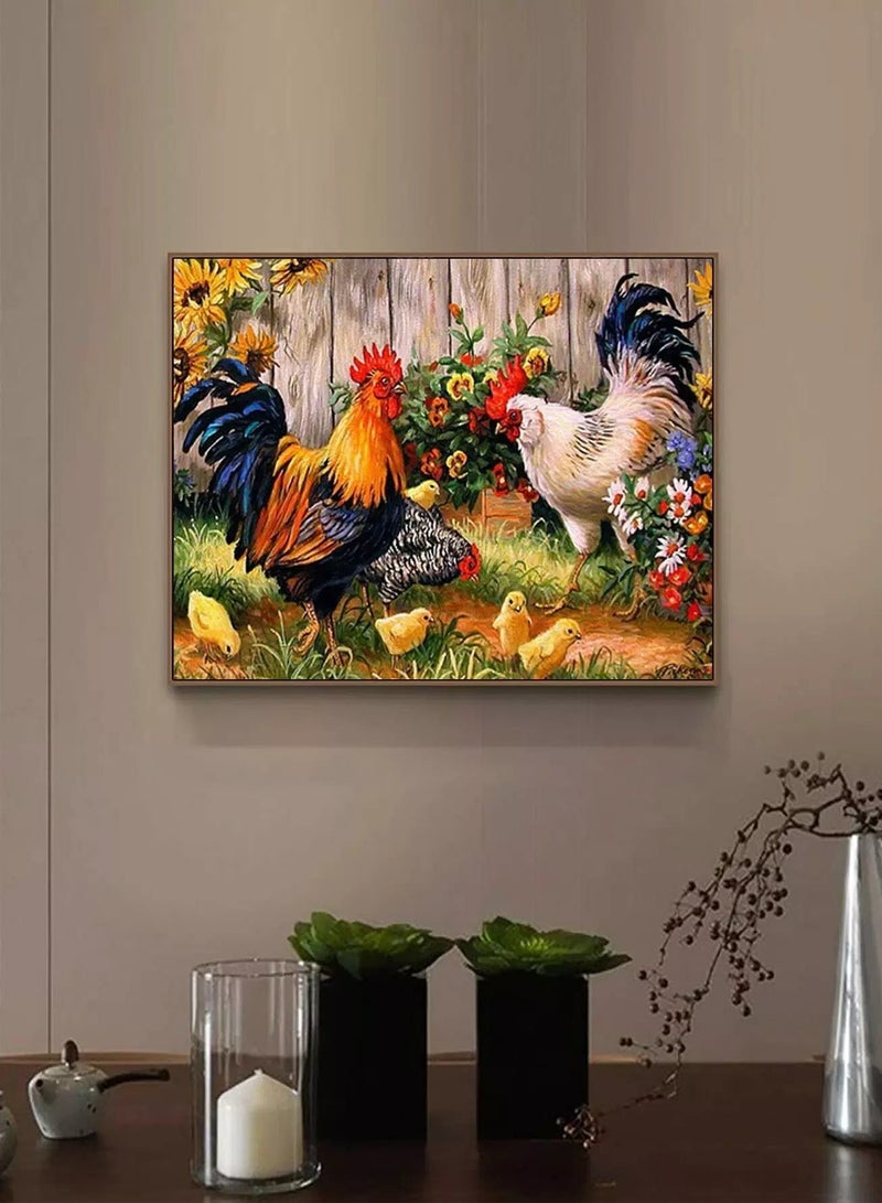 Chicken Print DIY Diamond Painting Without Frame - Image 1