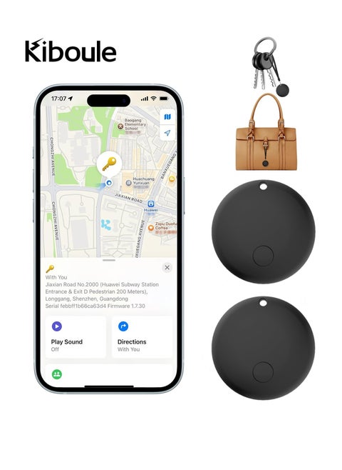 2 Packs Bluetooth Tracker, Smart Tag Locator Tracking Device, Keys Finder and Item Locator,Air Tracker Item Finders with Find My(iOS Only) Track Your Keys,Wallet,Luggage,Pets and Bag