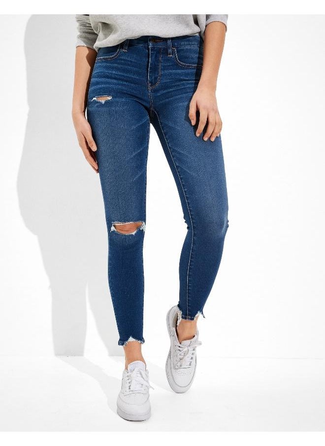 American Eagle بنطلون جينز ضيق منخفض الخصر من AE Forever Soft Ripped  - Image 1