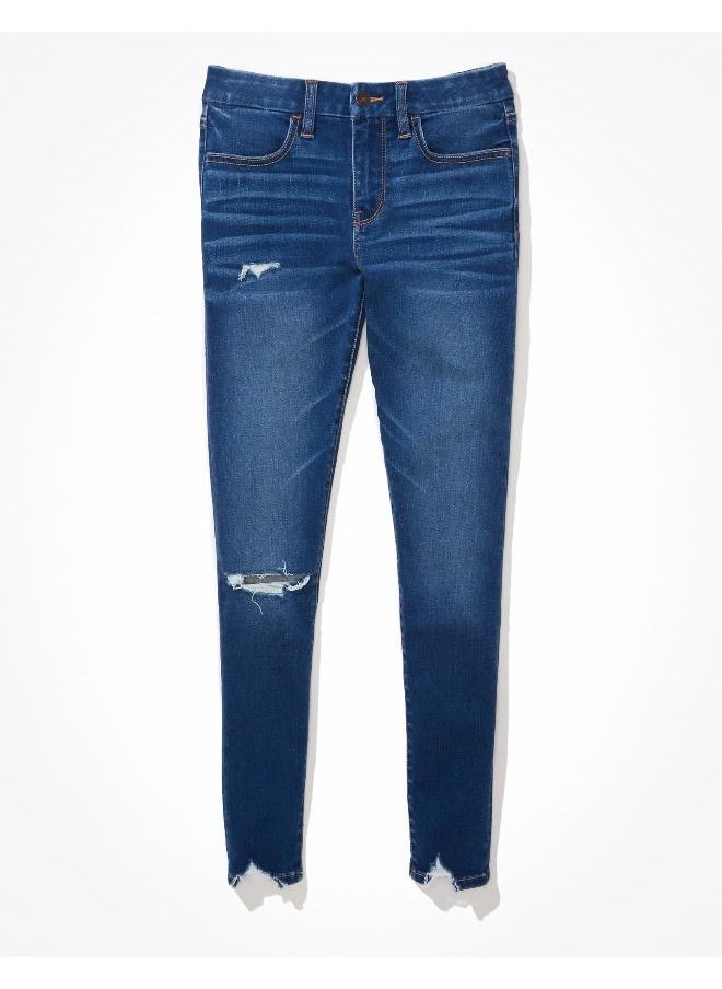 American Eagle بنطلون جينز ضيق منخفض الخصر من AE Forever Soft Ripped  - Image 3