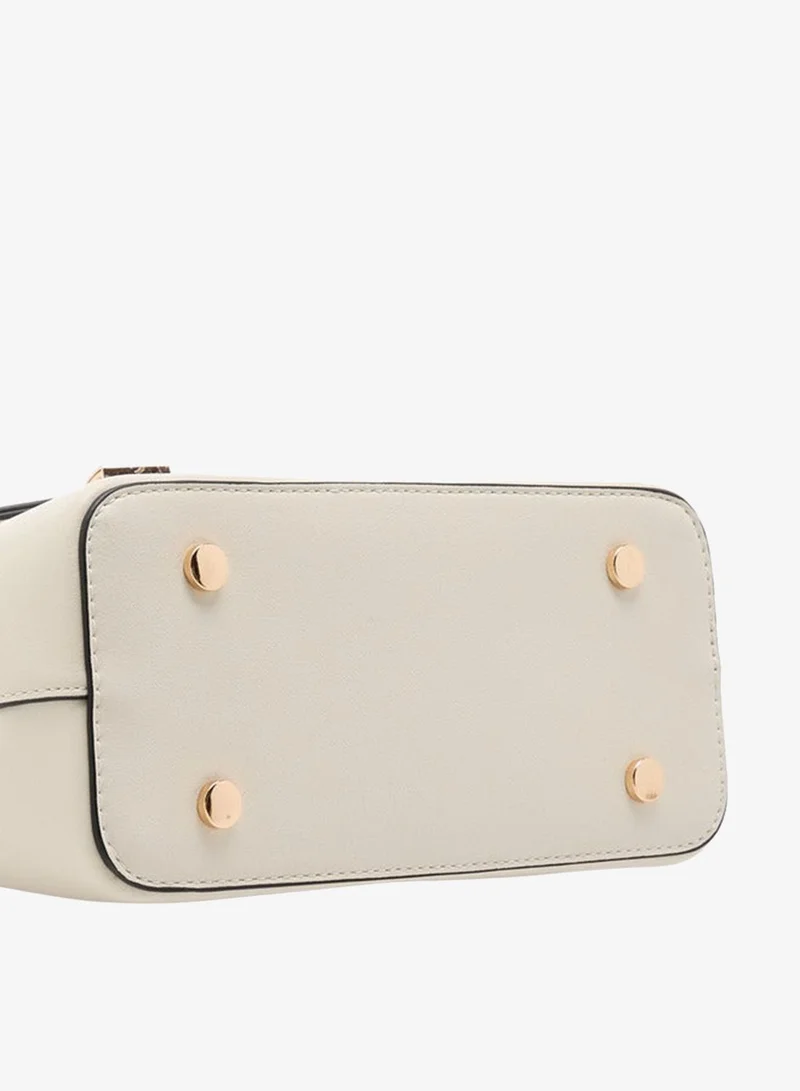Paprika CREAM Women's Solid Satchel Bag with Grab Handle and Button Closure for Women | Best Price UAE