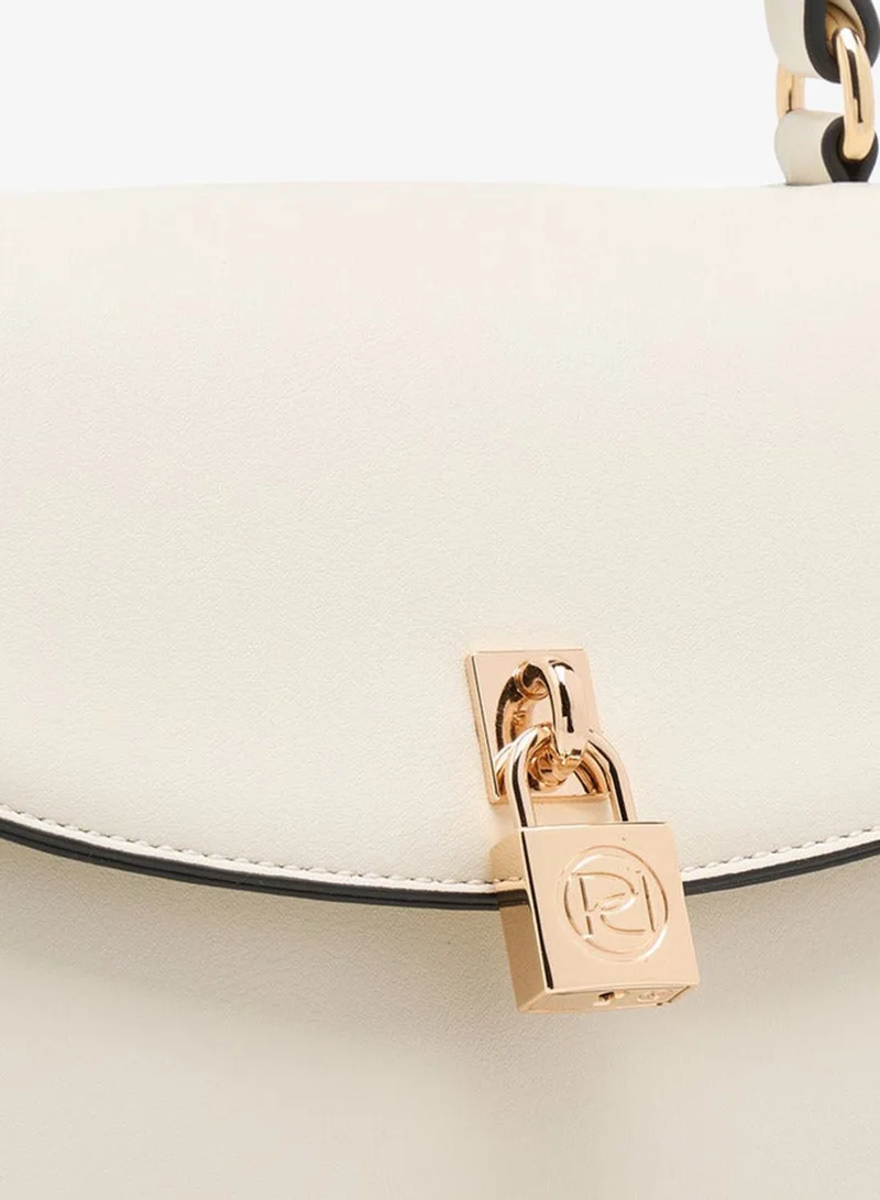 Paprika CREAM Women's Solid Satchel Bag with Grab Handle and Button Closure for Women | Best Price UAE
