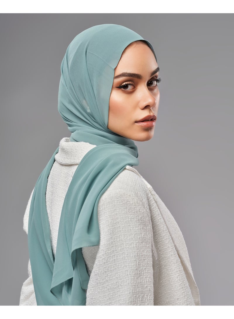 Lavezzi Soft Chiffon Hijab for Women, Solid Color Soft Chiffon Crepe Hijab Scarf – Long Fashion Hijabs Scarves - Muslim Scarf Hijab – Hijab Shawl - Pale Mint - Image 5