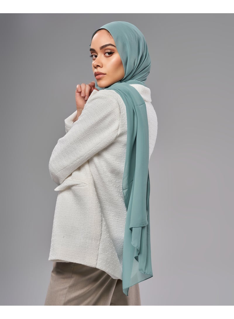 Lavezzi Soft Chiffon Hijab for Women, Solid Color Soft Chiffon Crepe Hijab Scarf – Long Fashion Hijabs Scarves - Muslim Scarf Hijab – Hijab Shawl - Pale Mint - Image 2