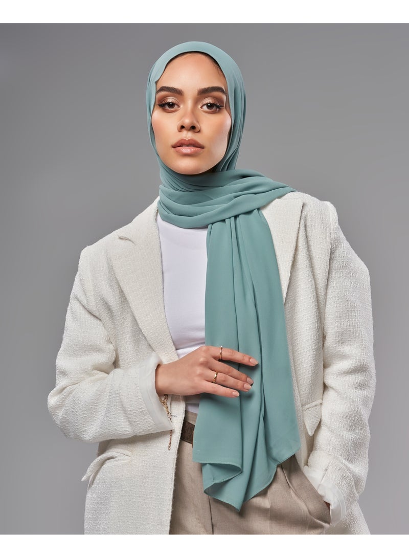 Lavezzi Soft Chiffon Hijab for Women, Solid Color Soft Chiffon Crepe Hijab Scarf – Long Fashion Hijabs Scarves - Muslim Scarf Hijab – Hijab Shawl - Pale Mint - Image 1