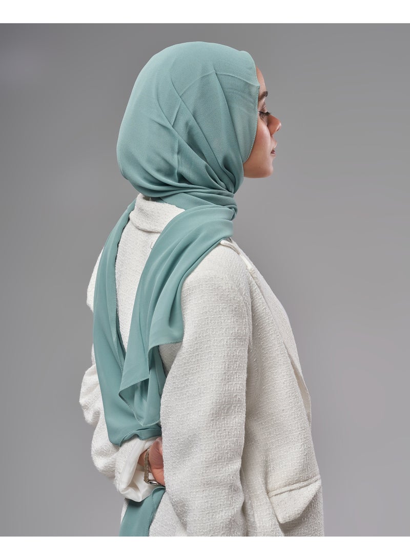 Lavezzi Soft Chiffon Hijab for Women, Solid Color Soft Chiffon Crepe Hijab Scarf – Long Fashion Hijabs Scarves - Muslim Scarf Hijab – Hijab Shawl - Pale Mint - Image 4