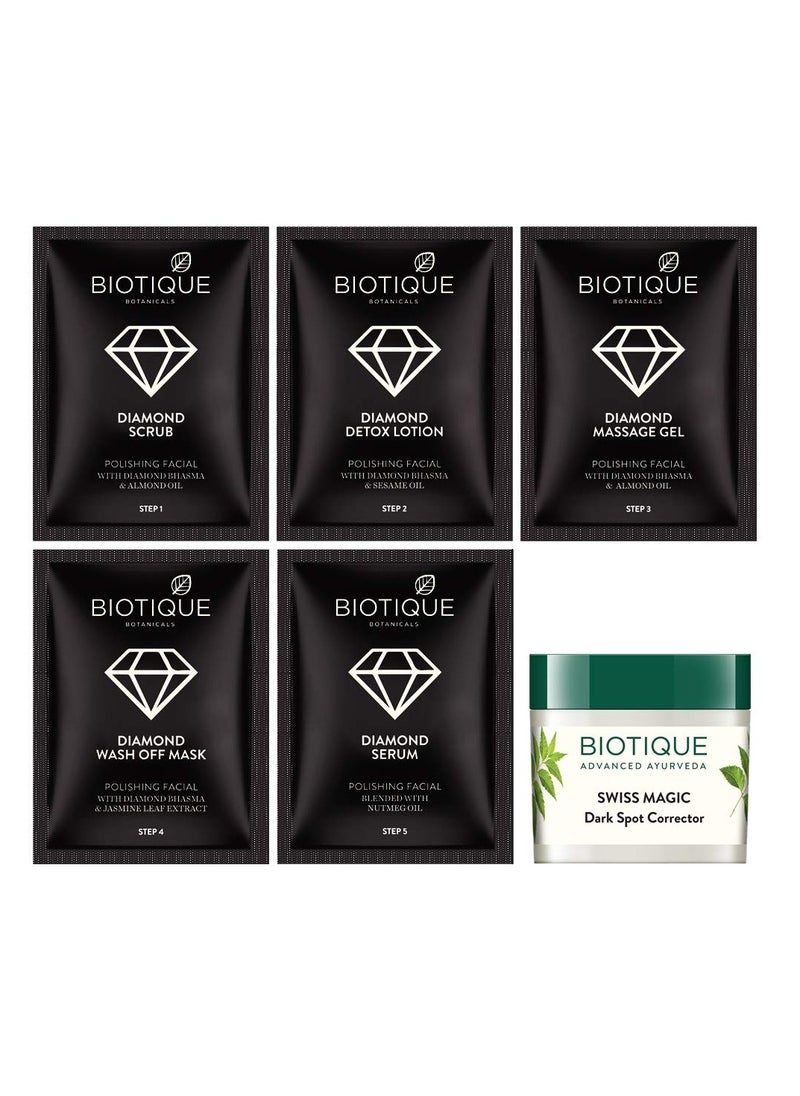 Biotique Biotique Diamond Instant Bright & Radiant Complexion Facial Kit, 65g  - Image 2