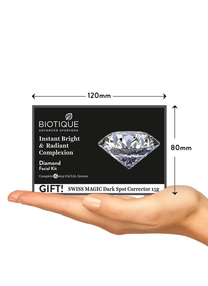 Biotique Biotique Diamond Instant Bright & Radiant Complexion Facial Kit, 65g  - Image 4