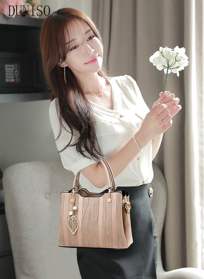 DUNISO Women's Fashion Handbag Faux Leather Crossbody Bag For Women Large Capacity Tote Bags Top Handle Satchel Fashionable Travel Shoulder Bag For Ladies - Image 2