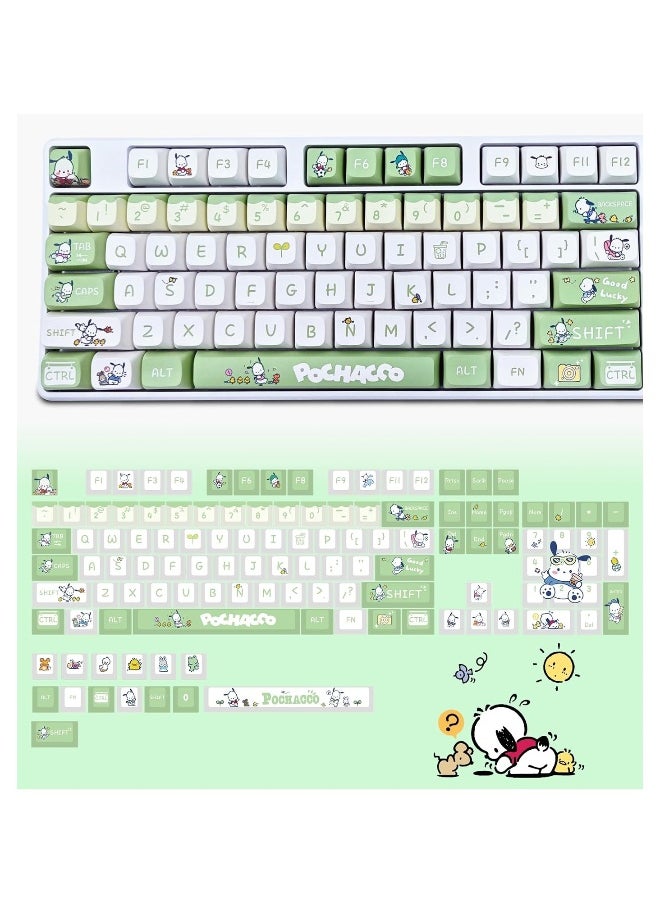 ماركة غير محددة كيب كابس سانريو بوشاكو باللونين الأخضر والأصفر لمفاتيح XDA MX، لوحة مفاتيح ميكانيكية للعب أنمي لطيفة، مجموعة كيب كابس من مادة PBT  - Image 1