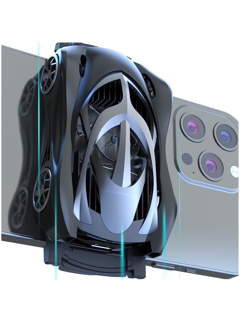 Captaintech Phone Cooler with Fan for Cell, Semiconductor Cell Phone Radiator with Colorful LED Light. For iPhone for Samsung Android. for Mobile Gaming, Video Streaming Car Driving Outdoor - Image 1