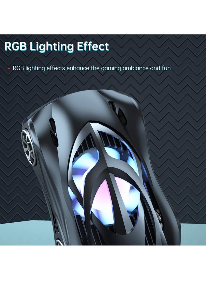 Captaintech Phone Cooler with Fan for Cell, Semiconductor Cell Phone Radiator with Colorful LED Light. For iPhone for Samsung Android. for Mobile Gaming, Video Streaming Car Driving Outdoor - Image 3