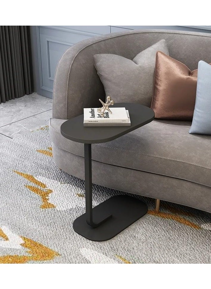 Yameem - Yameem C Shaped Side Table Sofa Side Table Couch Side TablesThat Slide Under,End Table,Laptop Coffee and Snack Side Tables Wooden Table (Black) - Image 1