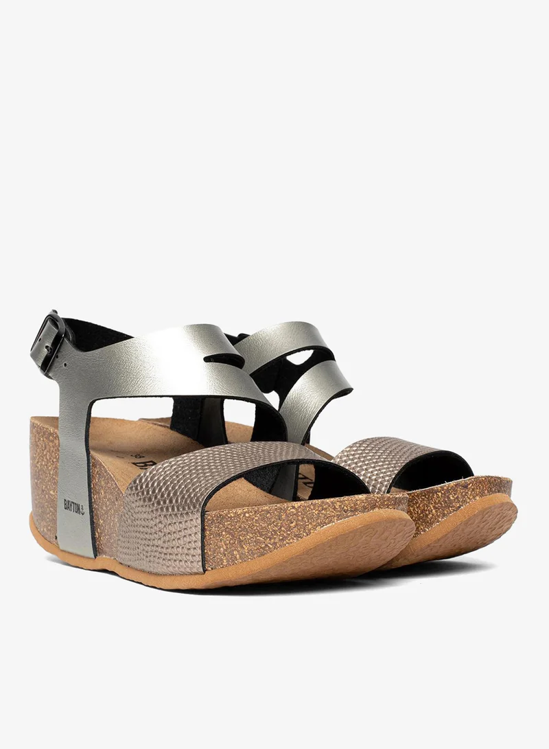 BAYTON Ibiza Strappy Mid Heel Wedges
