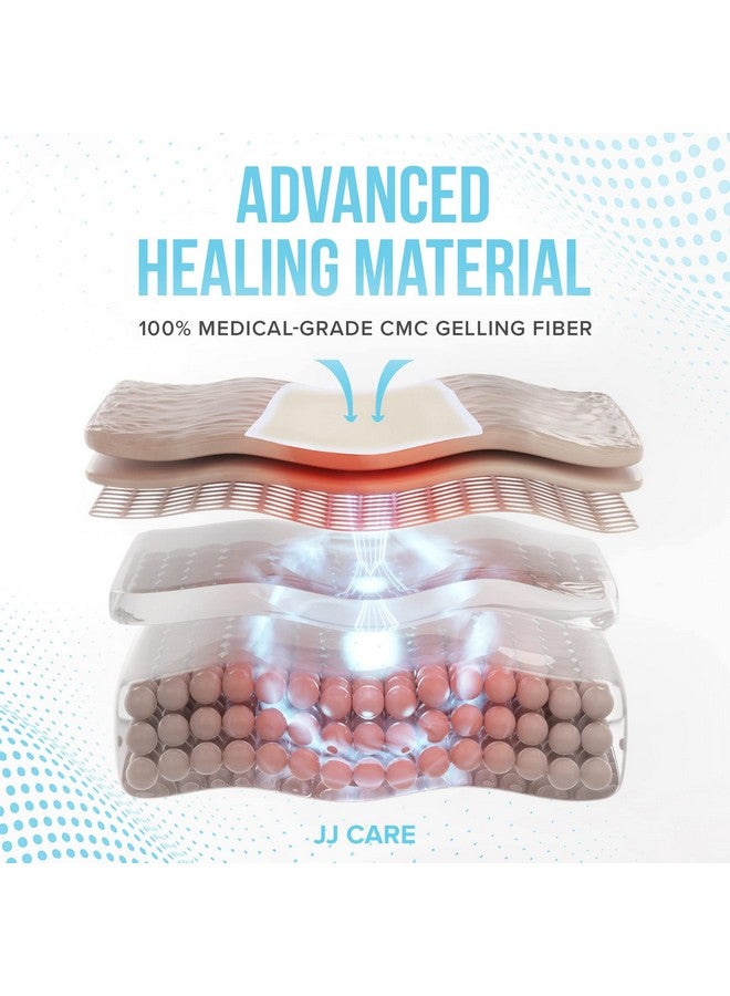 JJ CARE Hydrocolloid Dressing 6X6 [Pack 5], 0.8Mm Thick Large Hydrocolloid Bandages With Border, Self-Adhesive Thin Hydrocolloid Wound Dressing, Wound Care Bandages For Bedsores And Blisters - Image 2