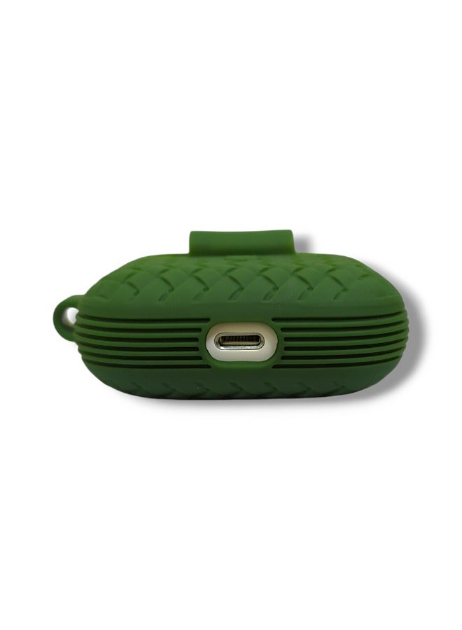 AirPods Pro Silicone Case with Stylish Ribbed Design - Dark Green  - Image 3