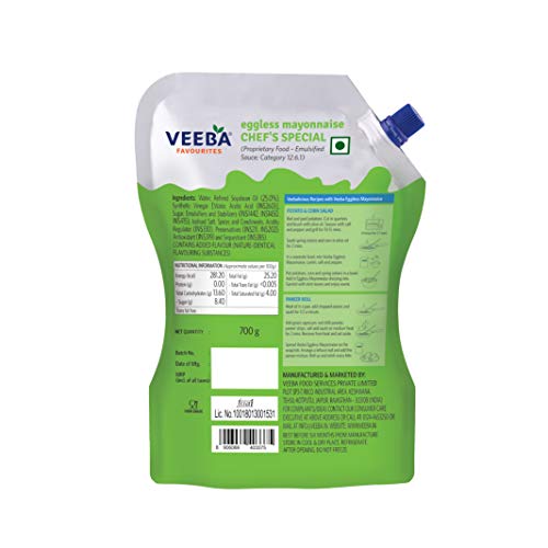 Veeba Eggless Mayonnaise (700 Grams) I Veg Mayonnaise I 100% Vegetarian Mayo I Extra Creamy and Delicious I Rich and Thick Texture I Dip, Spread and Dunk( Image May Vary ) - Image 2