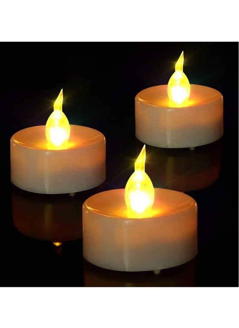 ELTRAZONE 48-Piece Battery Operated LED Tea Light Candle Set with Long Head, Warm White Glow - Realistic Flickering Effect, Safe & Flameless, Ideal for Weddings, Parties, Home Decor, Table Centerpieces & More - Image 3