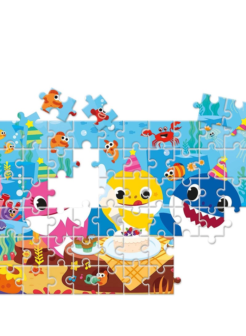 Clementoni 26095 Baby Shark Supercolor Double Face Coloring Puzzle for Children – 60 Pieces, Ages 5 Years Plus, Multi-Coloured - Image 4