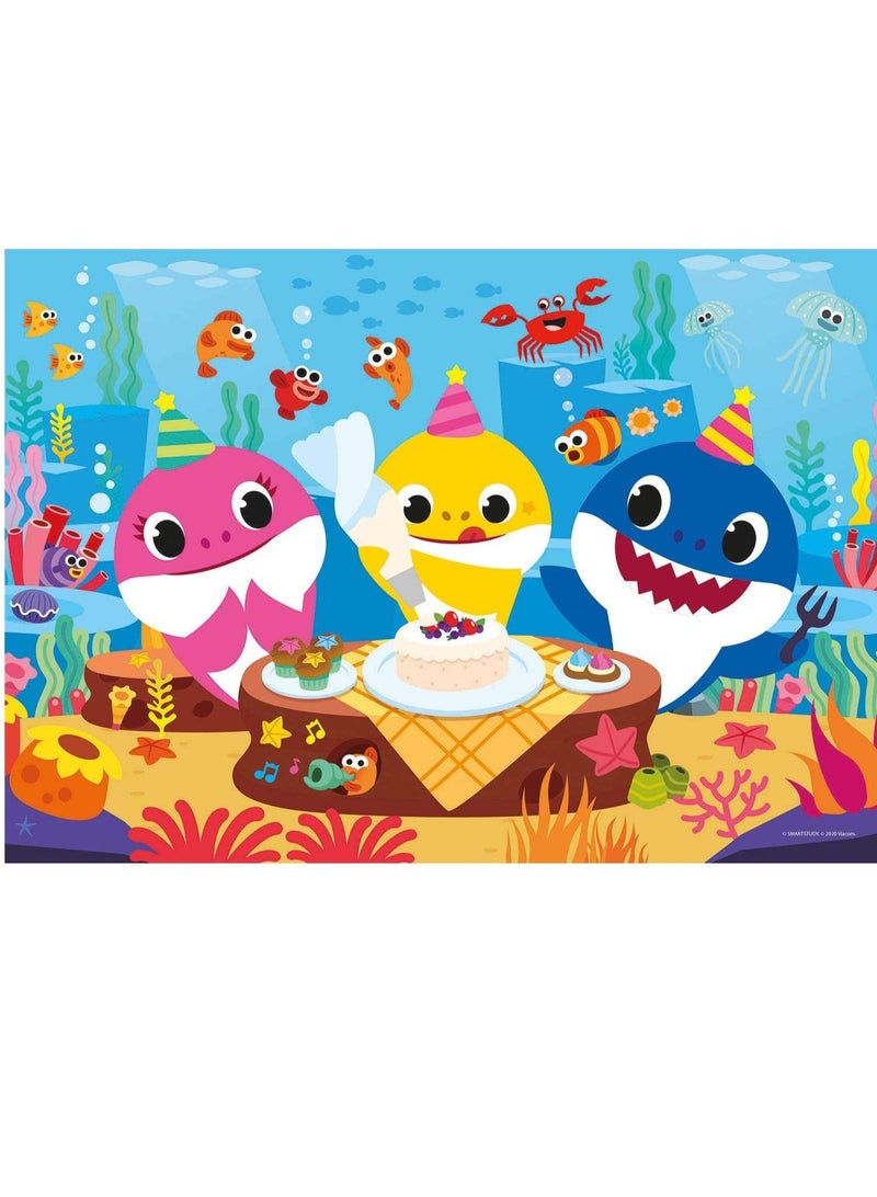Clementoni 26095 Baby Shark Supercolor Double Face Coloring Puzzle for Children – 60 Pieces, Ages 5 Years Plus, Multi-Coloured - Image 2