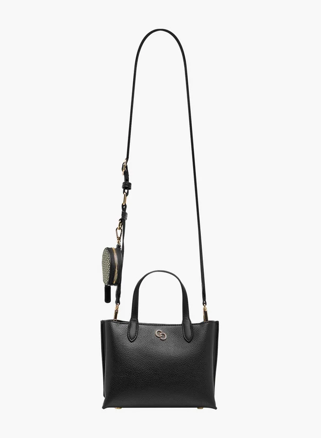 Celeste BLACK Textured Tote Bag with Detachable Strap and Button Closure for Women | Best Price UAE