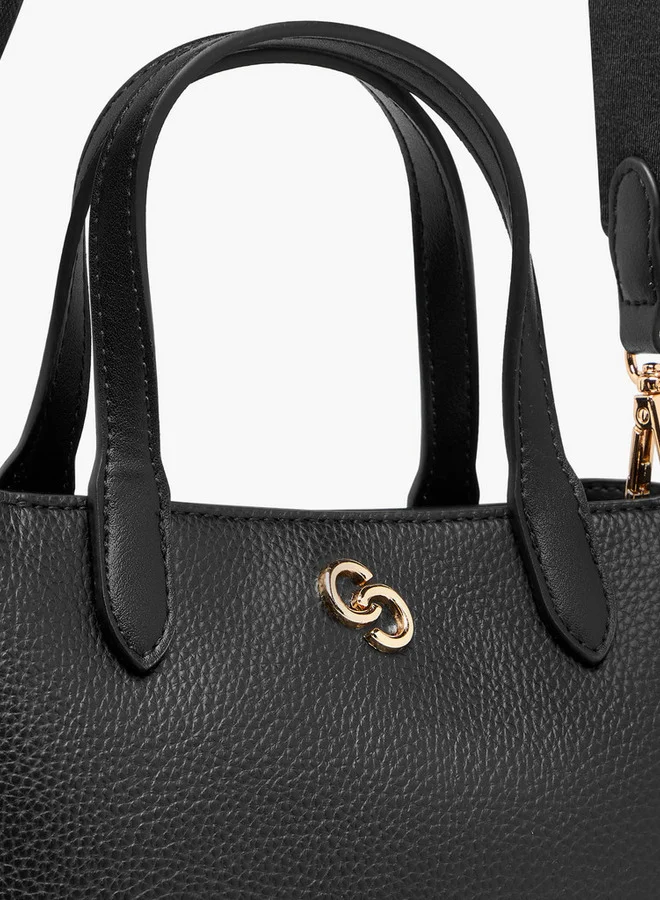 Celeste BLACK Textured Tote Bag with Detachable Strap and Button Closure for Women | Best Price UAE