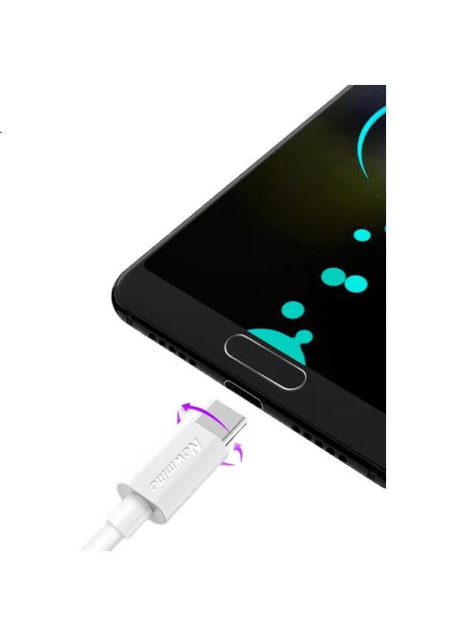 Newmine كابل بيانات نيوماين نوع-C، شحن فائق السرعة 5A، محول USB-C أندرويد، متوافق مع هواوي ميت 30/20/10/P40/شاومي 9/8/هونر، 1 متر [عبوة مزدوجة] - Image 1