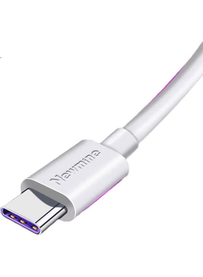 Newmine كابل بيانات نيوماين نوع-C، شحن فائق السرعة 5A، محول USB-C أندرويد، متوافق مع هواوي ميت 30/20/10/P40/شاومي 9/8/هونر، 1 متر [عبوة مزدوجة] - Image 3