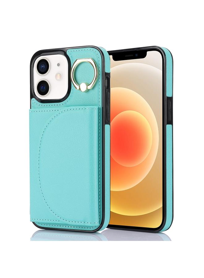 زبون حافظة لهاتف iPhone 12 / 12 Pro YM007 مزودة بحلقة وحقيبة بطاقات وحافظة جلدية - Image 1