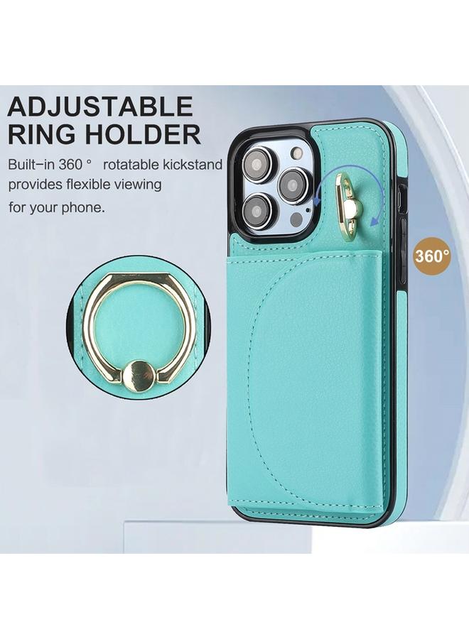 زبون حافظة لهاتف iPhone 12 / 12 Pro YM007 مزودة بحلقة وحقيبة بطاقات وحافظة جلدية - Image 2