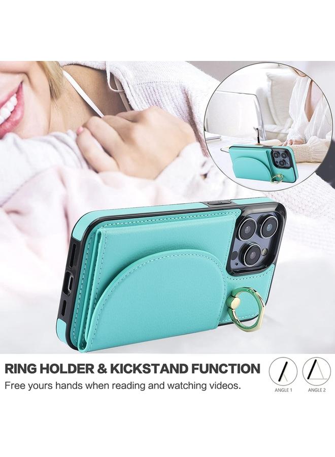 زبون حافظة لهاتف iPhone 12 / 12 Pro YM007 مزودة بحلقة وحقيبة بطاقات وحافظة جلدية - Image 5