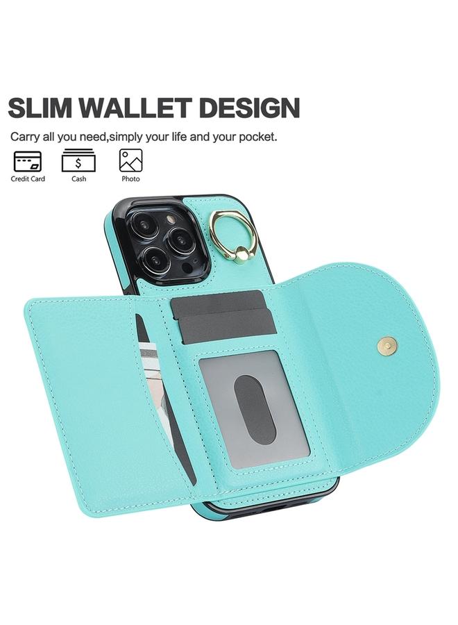 زبون حافظة لهاتف iPhone 12 / 12 Pro YM007 مزودة بحلقة وحقيبة بطاقات وحافظة جلدية - Image 4