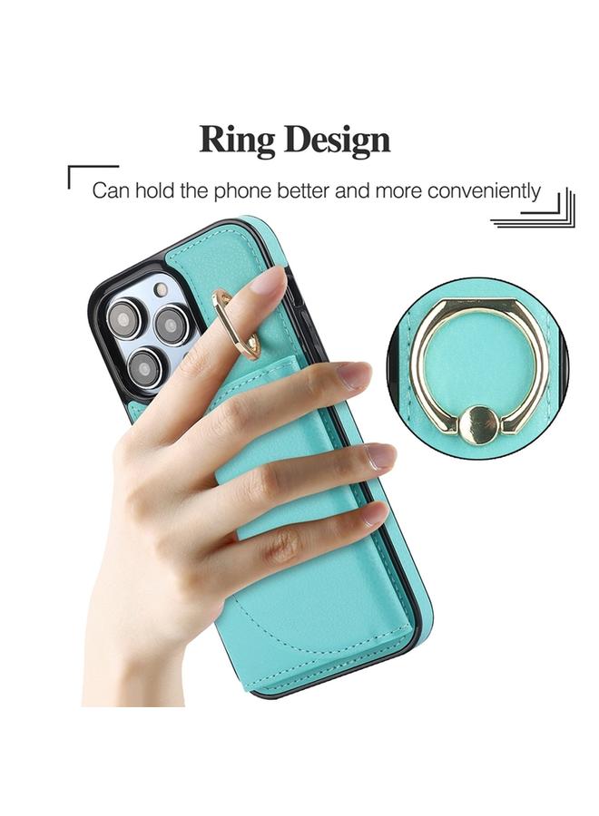 زبون حافظة لهاتف iPhone 12 / 12 Pro YM007 مزودة بحلقة وحقيبة بطاقات وحافظة جلدية - Image 3