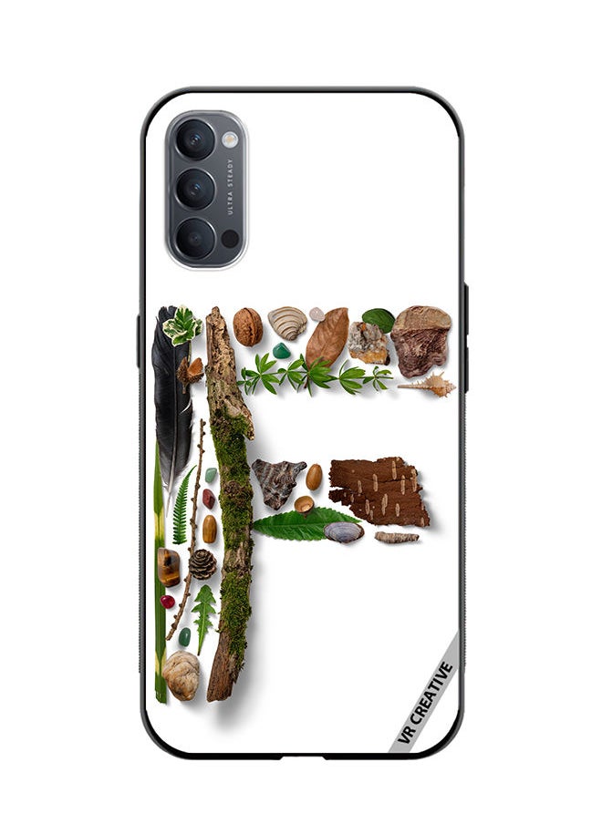 VR CREATIVE Protective Case Cover For Oppo Reno4 Alphabet F Design Multicolour  - Image 1