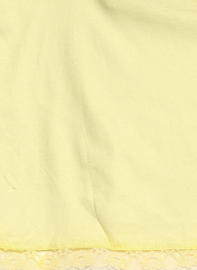 Red Rose Yellow Maxi Nightdress SANDHYA - Pure Cotton Sleeveless Midi with Lace Trim - Image 5