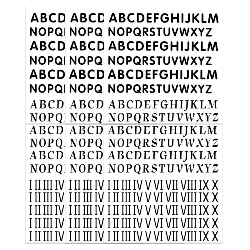 Dopetattoo Numeral & Letter Temporary Tattoos Set, Realistic Fake Tattoo Stickers for Body Art, Water Transfer Numerals & Alphabet Decals for Laptop, Car, Skateboard Decor, Halloween Cosplay 