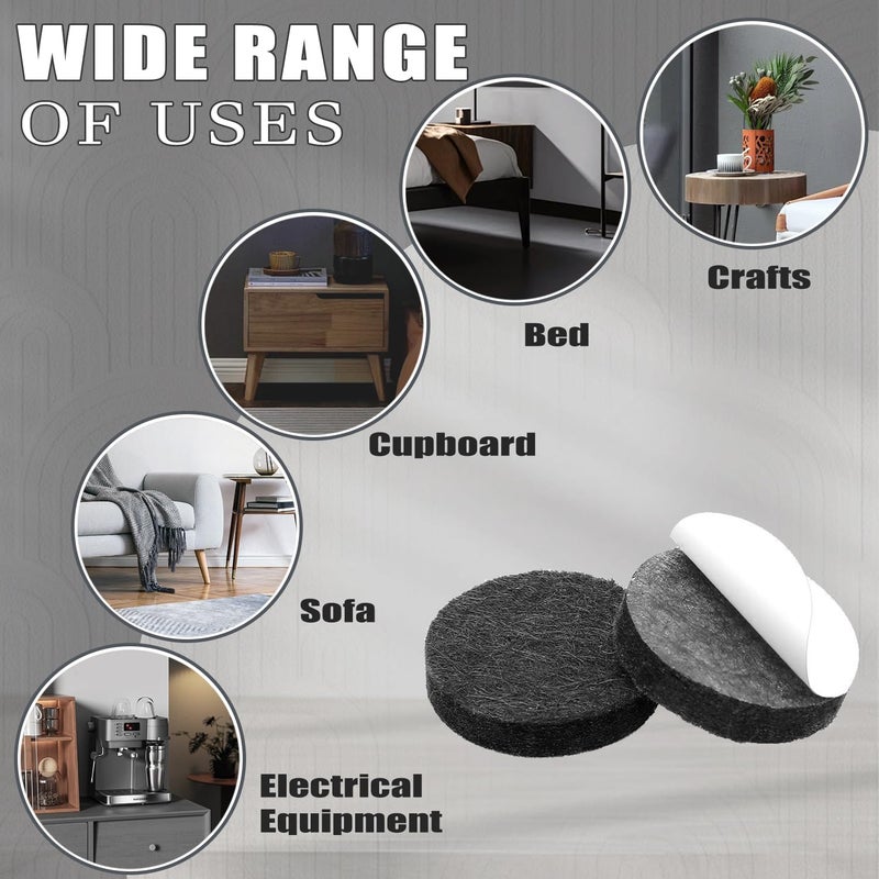 Yelanon Felt Furniture Pads -182 Pcs Premium Felt Pads for Chair Legs Furniture, Floor Protectors for Hardwood Floors, Black - Image 4