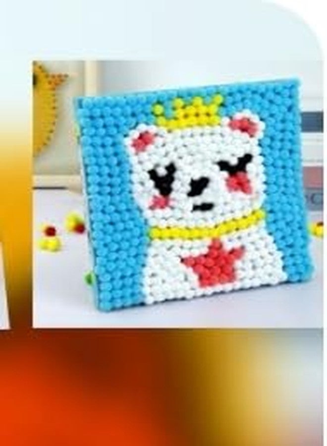 53 Arts DIY 3D Hair Ball Pom-Pom Art Kit for Kids – Cute Animal Design Craft Set with Colorful Pom-Poms, Glue & Templates - Image 3