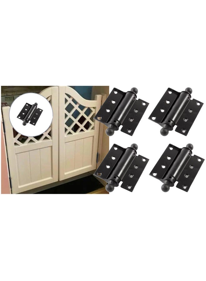 ROBUSTLINE Pack Of 4 Single Action Hinges Black 4 Inch Spring Door Hinge Self Closing Automatic Door Hinges 