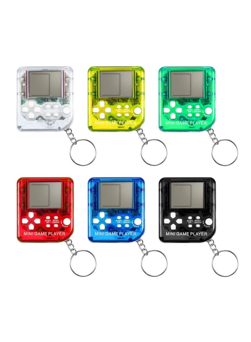 Excefore 6 Pieces Brick Game Console Keychain Mini Brick Game Toy Keychain Classical Portable Game Console With Hanging Chain Birthday Party Favor  - Image 1